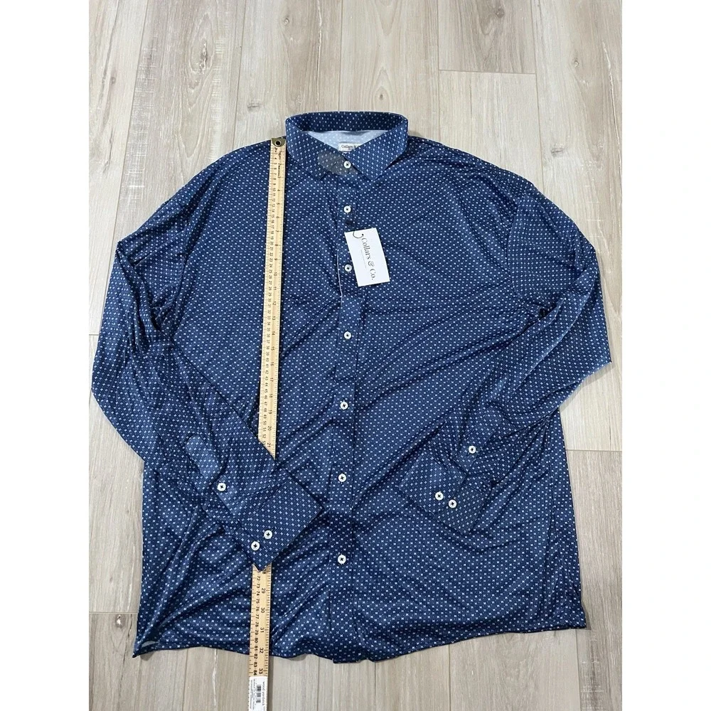 Collars and Co. Long Sleeve Button Up Shirt 3XL AOP Geometric Shirt..